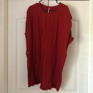 Free People Red tshirt dress